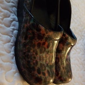 Dansko cheetah clogs